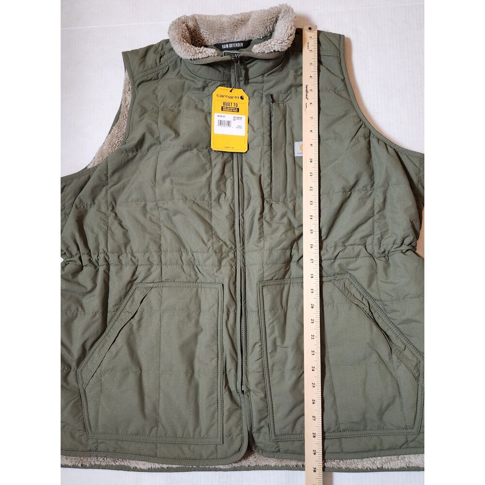 Carhartt Rain Defender Lightweight Insulated Mock‑Neck Vest Women’s 2X Green - Picture 4 of 8